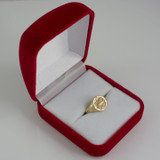Yellow Gold Scorpio Satin DC Band Ladies Zodiac Ring