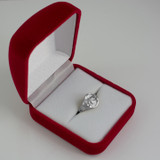 White Gold Aries Satin DC Band Ladies Zodiac Ring