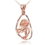 Rose Gold Leo Zodiac Sign DC Pendant Necklace