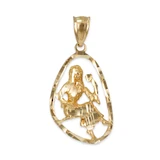 Gold Virgo Zodiac Sign DC Pendant Necklace