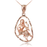 Rose Gold Virgo Zodiac Sign DC Pendant Necklace