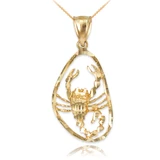 Gold Scorpio Zodiac Sign DC Pendant Necklace