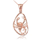 Rose Gold Scorpio Zodiac Sign DC Pendant Necklace