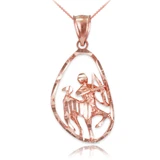 Rose Gold Sagittarius Zodiac Sign DC Pendant Necklace