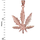 Rose Gold Marijuana Weed DC Pendant