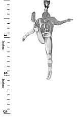 White Gold  #49  Football Player Pendant