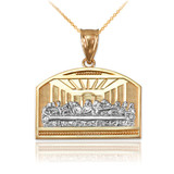 Two-Tone Gold Last Supper Pendant Necklace