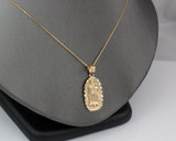 Yellow Gold Virgin Mary DC Pendant Necklace