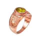 Rose Gold Scorpio Zodiac Sign November Birthstone Yellow CZ Ring