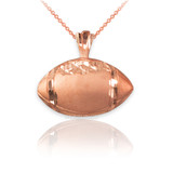 Rose Gold Satin DC American Football Pendant Necklace
