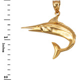Polished Yellow Gold Swordfish Pendant