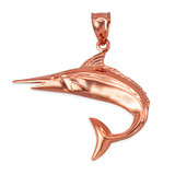Polished Rose Gold Swordfish Pendant