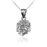 White Gold Tiny Jesus Face Cross DC Charm Necklace