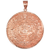 Rose Gold Aztec Mayan Sun Calendar Extra Large Pendant (XL/XXL)