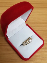 Yellow Gold CZ Solitaire Pave Engagement Ring