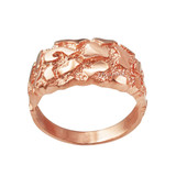 Polished Rose Gold Mens Nugget Ring