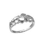 White Gold Nugget Wedding Band Ring