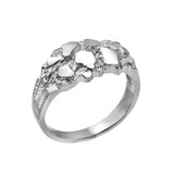 White Gold Elegant Nugget Ring
