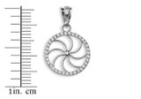 White Gold Armenian Eternity Diamond Bezel Charm Necklace