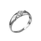 6MM Mens Diamond Wedding Band in White Gold