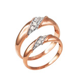 6MM Mens Diamond Wedding Band in Rose Gold