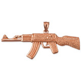 Rose Gold AK-47 Rifle Gun Pendant