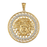 Yellow Gold Medusa CZ Medallion Pendant (S/L)