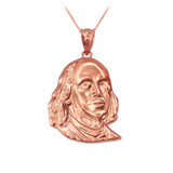 Rose Gold Benjamin Franklin Pendant Necklace