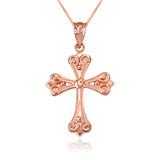 Rose Gold Elegant Cross Pendant Necklace