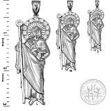 White Gold St. Jude CZ Pendant (S/M/L)