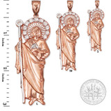 Rose Gold St. Jude CZ Pendant (S/M/L)