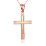 Rose Gold Inner Cross Pendant Necklace