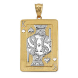 Two-Tone Yellow Gold King of Spades Poker Card Hip Hop Pendant