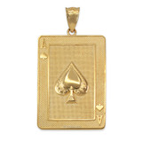 Yellow Gold Ace of Spades Poker Card Hip Hop Pendant