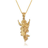 Yellow Gold Resurrection of Jesus Christ Pendant Necklace