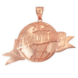 Rose Gold THE WORLD IS YOURS Pendant
