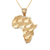 Yellow Gold Africa Necklace