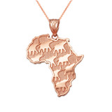 Rose gold Africa necklace
