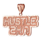 Rose Gold HUSTLE 24/7 Hip-Hop DC Pendant