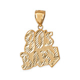 Yellow Gold 80's BABY Hip-Hop DC Pendant