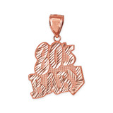 Rose Gold 80's BABY Hip-Hop DC Pendant