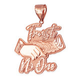 Rose Gold TRUST NO ONE Hip-Hop Pendant