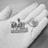 White Gold B4L Brothers 4 Life Mens DC Pendant