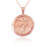 Rose Gold St. Jude Thaddeus Pendant Necklace