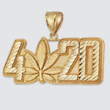 Gold Marijuana Leaf 420 Hip-hop DC Pendant