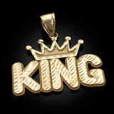 Gold King Crown Pendant