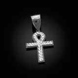 White Gold Ankh Cross DC Hip-Hop Pendant (S/L)
