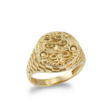 Gold Rugged Aztec Mayan Sun Ring