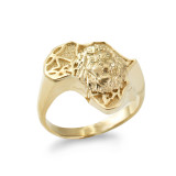 Gold Africa Lion Ring