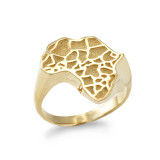 Gold African Continent Ring